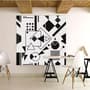 Black White Geometric Shapes Wallpaper Mural