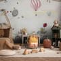 Vintage Hot Air Balloon and Rainbow Wallpaper Mural