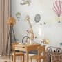 Vintage Hot Air Balloon and Rainbow Wallpaper Mural
