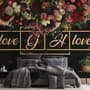 Dark Dutch Floral with Your Write Text Wallpaper Mural