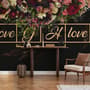 Dark Dutch Floral with Your Write Text Wallpaper Mural