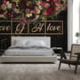 Dark Dutch Floral with Your Write Text Wallpaper Mural