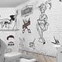 Monochrome Friseursalon und Haarschnitt Fototapete