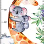 Tableau des tailles pour enfants avec animaux tropicaux Stickers muraux
