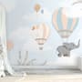 Kinder Fototapete mit Heißluftballons und Elefant