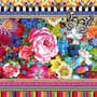 Bohemian Floral Wallpaper with Peony Dianthus Violet Wallpaper Mural