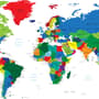 Kids Colorful Political World Map Wallpaper Mural