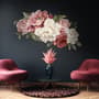 Soft Red Peony Floral Wall Decal Sticker