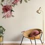 Soft Red Peony Floral Wall Decal Sticker