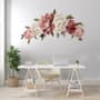 Soft Red Peony Floral Wall Decal Sticker