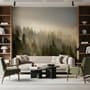 Foggy Pine Forest Landscape Wallpaper Mural