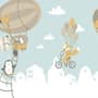 Big Air Balloon with Cute Animals Wallpaper Mural