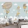 Big Air Balloon with Cute Animals Wallpaper Mural