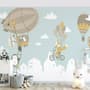 Big Air Balloon with Cute Animals Wallpaper Mural