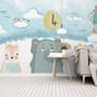 Cute Cartoon Animals with a Balloon Wallpaper Mural