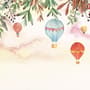 Kinder Heißluftballon mit Zweigen Fototapeten
