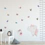 Kids Pink Ballerine Elephant and Bunny with Little Butterflies Wall Decal Sticker