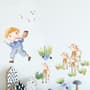 Kids Little Boys and Cute Sheeps Wall Decal Sticker