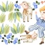 Kids Little Boys and Cute Sheeps Wall Decal Sticker