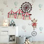 Kids Watercolor Circus Amusement Park with Little Hot Air Balloon Wall Decal Sticker