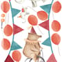 Kids Circus Cartoon Bear and Elephants Wall Decal Sticker