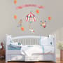 Kids Watercolor Circus with Cute Bear Fox Elephant Panda Wall Decal Sticker