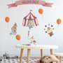 Kids Watercolor Circus with Cute Bear Fox Elephant Panda Wall Decal Sticker