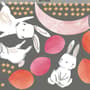 Kids Cartoon Rabbits with Colorful Balloons and Moon Wall Decal Sticker