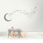 Silver Moon and Little Stars Wall Decal Sticker