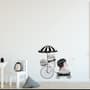 Cute Cat and Beautiful Girl Riding the Bike Wall Decal Sticker