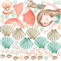 Stickers muraux sirènes filles huître perle enfants