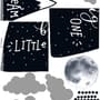 Kids Black Mountains and Dark Moon Wall Decal Sticker