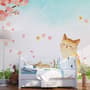 Cherry Blossom and Cartoon Cats Wallpaper Mural
