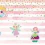 Kids Cartoon Fairy with Stripe Pattern Wallpaper Mural