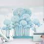 Watercolor Cartoon Blue Forest Landscape Wallpaper Mural