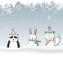 Cartoon Fox and Panda Winter Animals Wallpaper Mural