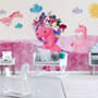 Cartoon Pink Unicorn Drawing Art Wallpaper Mural