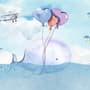 Cartoon Whale Sea Landscape Wallpaper Mural