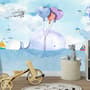 Cartoon Whale Sea Landscape Wallpaper Mural