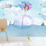 Cartoon Whale Sea Landscape Wallpaper Mural