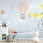 Cartoon Winterscape and Rabbit Flying Wallpaper Mural