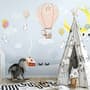 Cartoon Winterscape and Rabbit Flying Wallpaper Mural