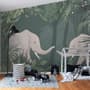Papier peint éléphants mignons jungle tropicale enfants