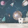 Papier peint espace brillant ours astronaute aquarelle enfants