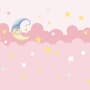 Kids Girls Pink Night with Sleeping Moon Wallpaper Mural