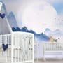 Kids Lakescape with Little Canoe Wallpaper Mural