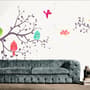 Kids Cartoon Tree with Colorful Singing Birds Wallpaper Mural