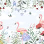 Flamingo with Colorful Floral Wallpaper Mural