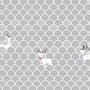 Kids Gray Fishscale Pattern and White Deer Wallpaper Mural