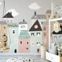 Papier peint panoramique de la petite maison scandinave des enfants